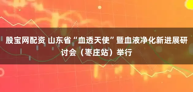 股宝网配资 山东省“血透天使”暨血液净化新进展研讨会（枣庄站）举行